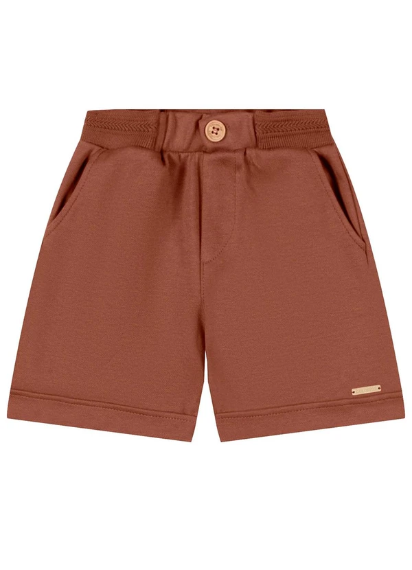 Colorittá - Bermuda Infantil Menino Cós Retilínea Marrom