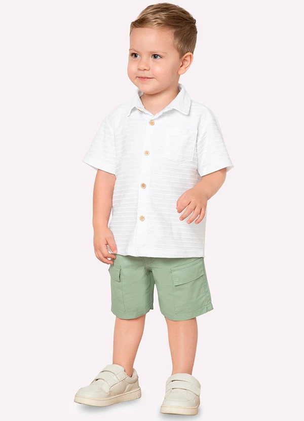 Milon - Bermuda Infantil Menino em Algodão Milon Verde