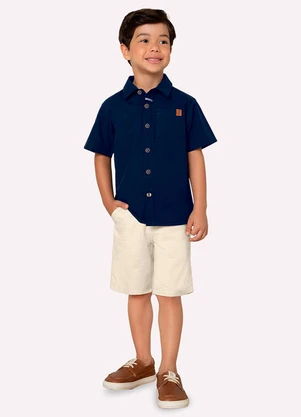 Bermuda Infantil Menino em Bari Linho Milon (Bege) - MILON