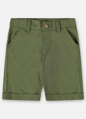 Up Baby - Bermuda Infantil Menino em Linho Verde - UP BABY