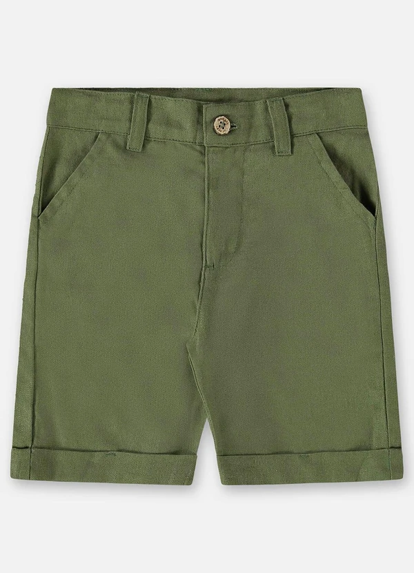 Up Baby - Bermuda Infantil Menino em Linho Verde