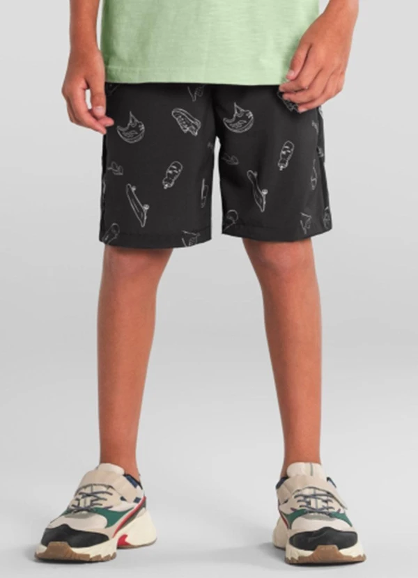 Brandili - Bermuda Infantil Menino em Microfibra Cinza