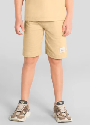 Brandili - Bermuda Infantil Menino em Moletinho Bege - BRANDILI