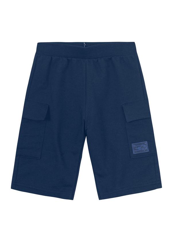 Brandili - Bermuda Infantil Menino em Moletinho Bolsos Azul