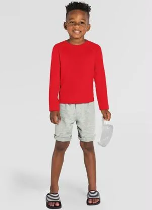 Brandili - Bermuda Infantil Menino em Moletinho Cinza - BRANDILI