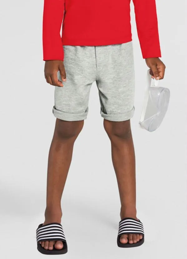 Brandili - Bermuda Infantil Menino em Moletinho Cinza