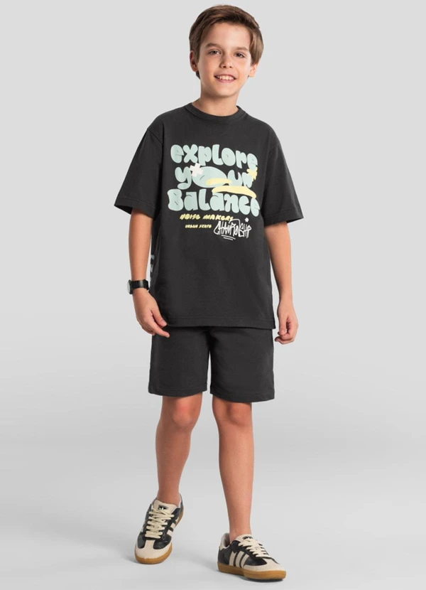 Brandili - Bermuda Infantil Menino em Moletinho Cinza 2