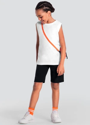 Brandili - Bermuda Infantil Menino em Moletinho Preto - BRANDILI