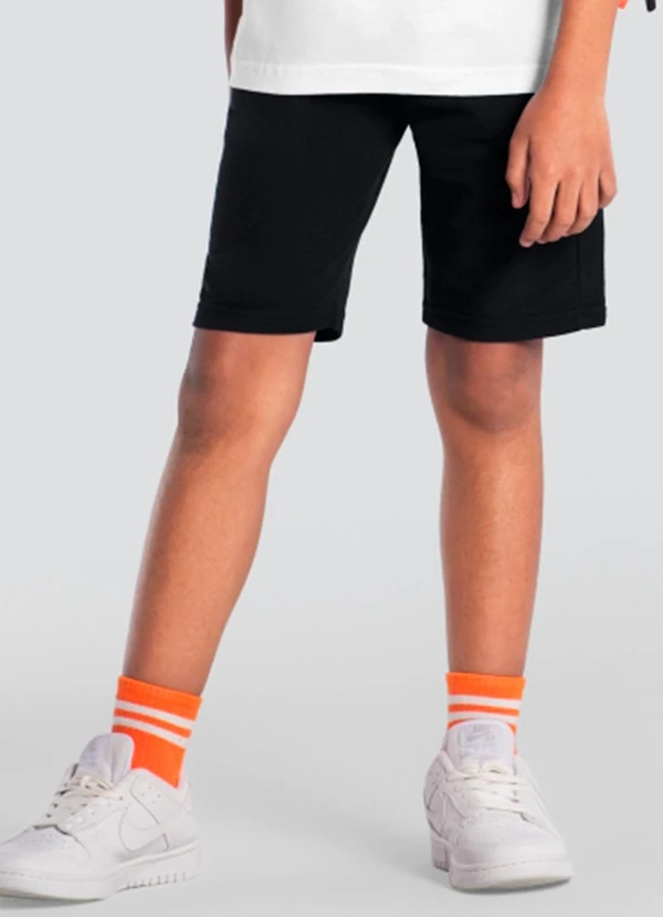 Brandili - Bermuda Infantil Menino em Moletinho Preto