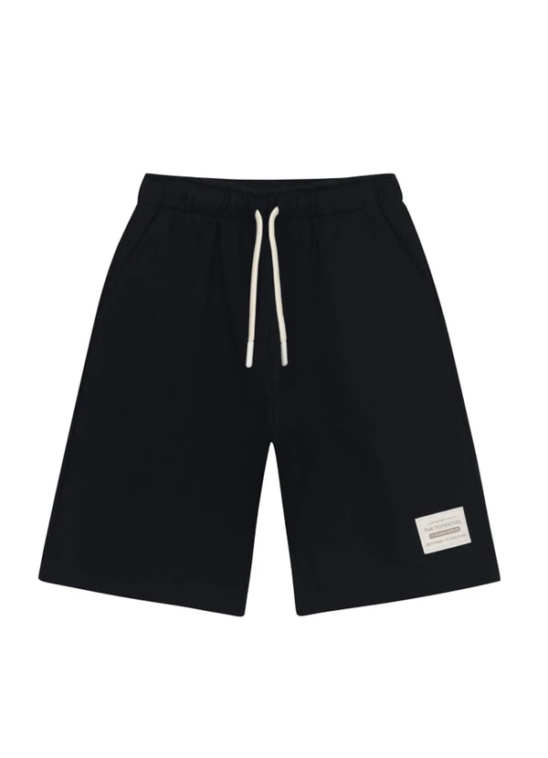 Brandili - Bermuda Infantil Menino em Moletinho Preto