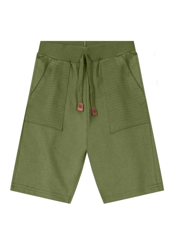 Brandili - Bermuda Infantil Menino em Moletinho  Verde