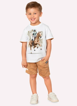 Bermuda Infantil Menino em Moletom Milon (Marrom) - MILON