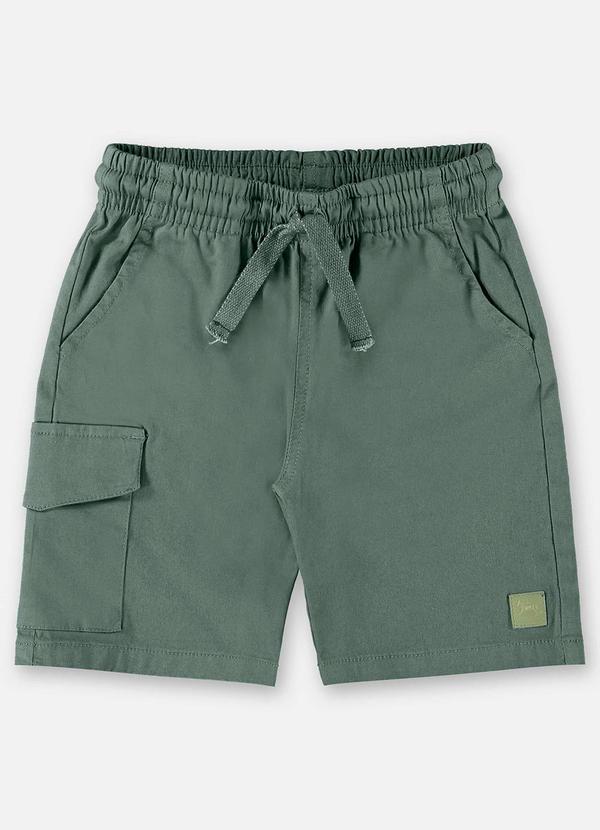 Up Baby - Bermuda Infantil Menino em Sarja Cinza