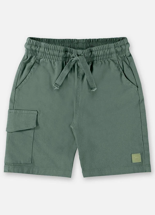 Up Baby - Bermuda Infantil Menino em Sarja Cinza