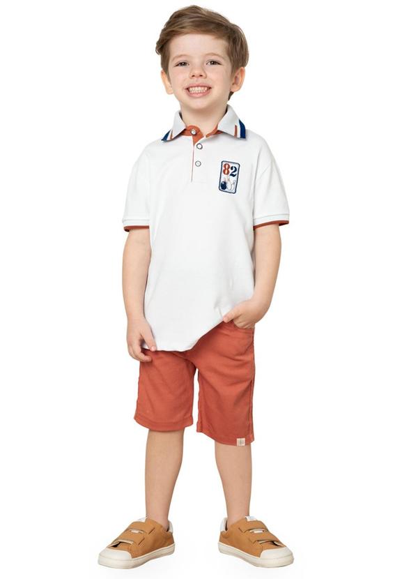 Milon - Bermuda Infantil Menino em Sarja Milon Laranja