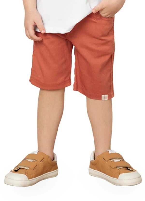 Milon - Bermuda Infantil Menino em Sarja Milon Laranja 2