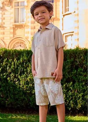 Bermuda Infantil Menino Folhagem Milon (Bege) - MILON