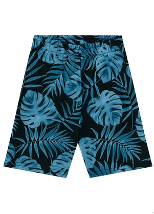 Kyly - Bermuda Infantil Menino Folhagem Preto - KYLY