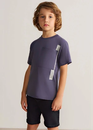 Colorittá - Bermuda Infantil Menino Jeans com Bolsos Preto - COLORITTÁ