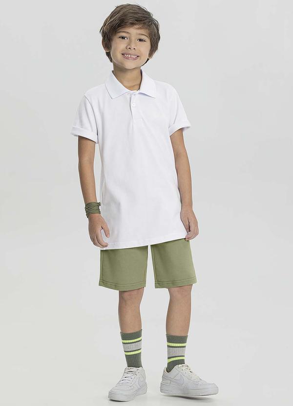 Alakazoo - Bermuda Infantil Menino Lisa em Moletom Verde 2