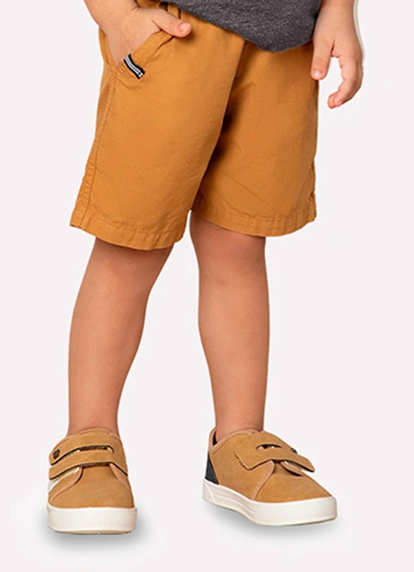Milon - Bermuda Infantil Menino Liso Milon Marrom 2