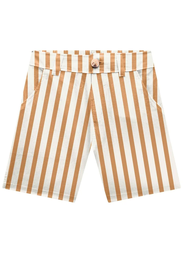 Milon - Bermuda Infantil Menino Listras Marrom