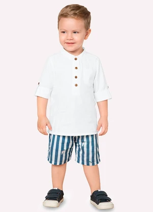 Bermuda Infantil Menino Listras Milon (Azul) - MILON