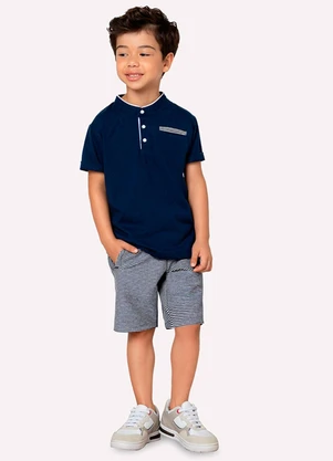 Bermuda Infantil Menino Listras Milon (Azul) - MILON