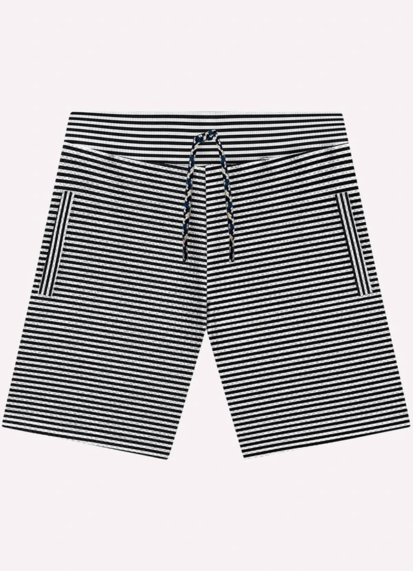 Milon - Bermuda Infantil Menino Listras Milon Preto