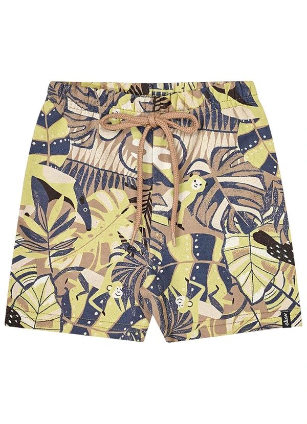 Elian - Bermuda Infantil Menino Moletom Marrom