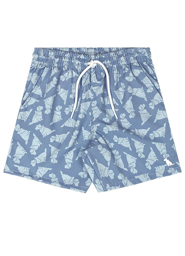 Quimby - Bermuda Infantil Microfibra Tropical Azul 3