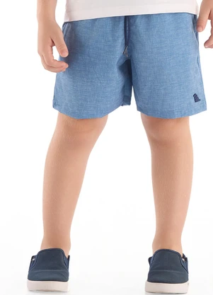 Quimby - Bermuda Infantil Microfibra Tropical Azul - QUIMBY