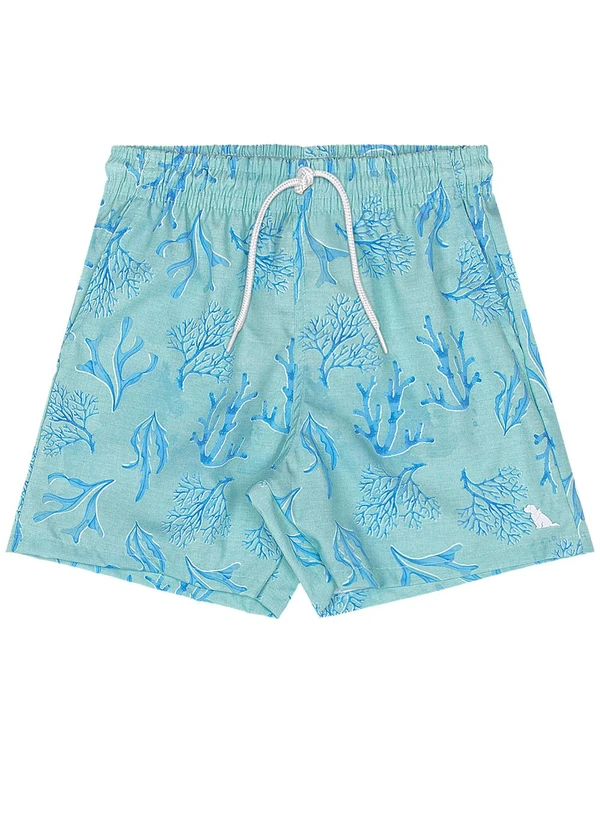 Quimby - Bermuda Infantil Microfibra Tropical Azul 3
