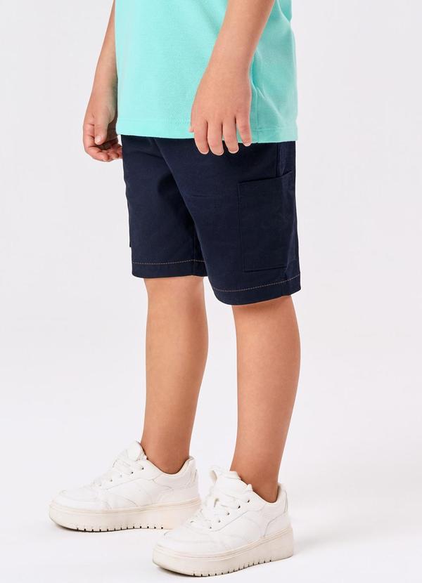 Trick Nick - Bermuda Infantil Molecotton Denim Azul