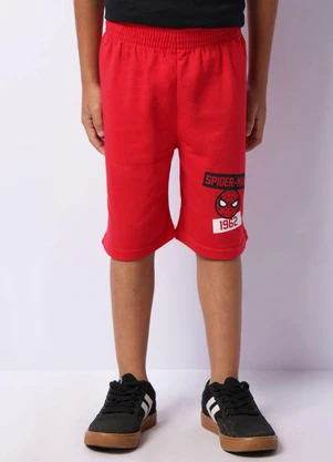Torra - Bermuda Infantil Moletinho Homem Aranha Vermelho - TORRA