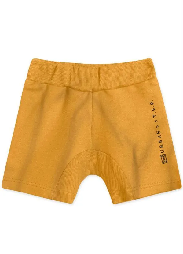 Tigor T Tigre - Bermuda Infantil Moletom Amarelo