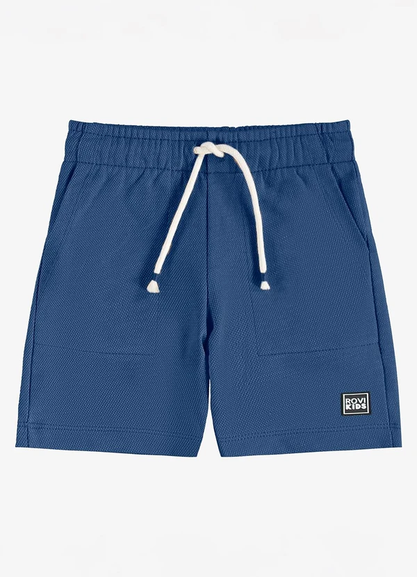 Rovi Kids - Bermuda Infantil Moletom Azul