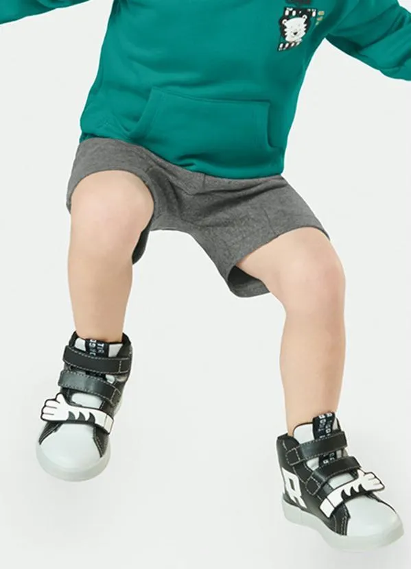 Tigor T Tigre - Bermuda Infantil Moletom Cinza