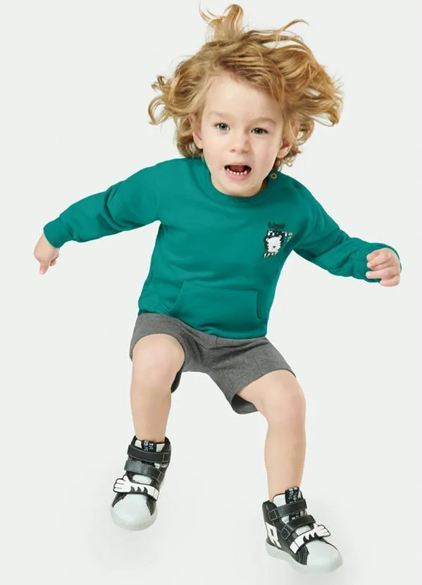 Tigor T Tigre - Bermuda Infantil Moletom Cinza 3