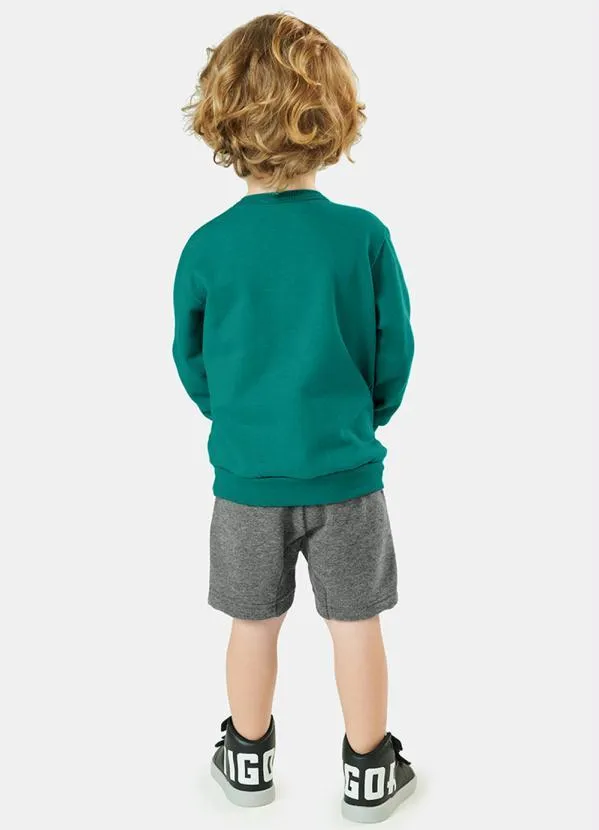 Tigor T Tigre - Bermuda Infantil Moletom Cinza 4