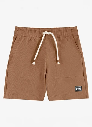 Rovi Kids - Bermuda Infantil Moletom Marrom - ROVI KIDS
