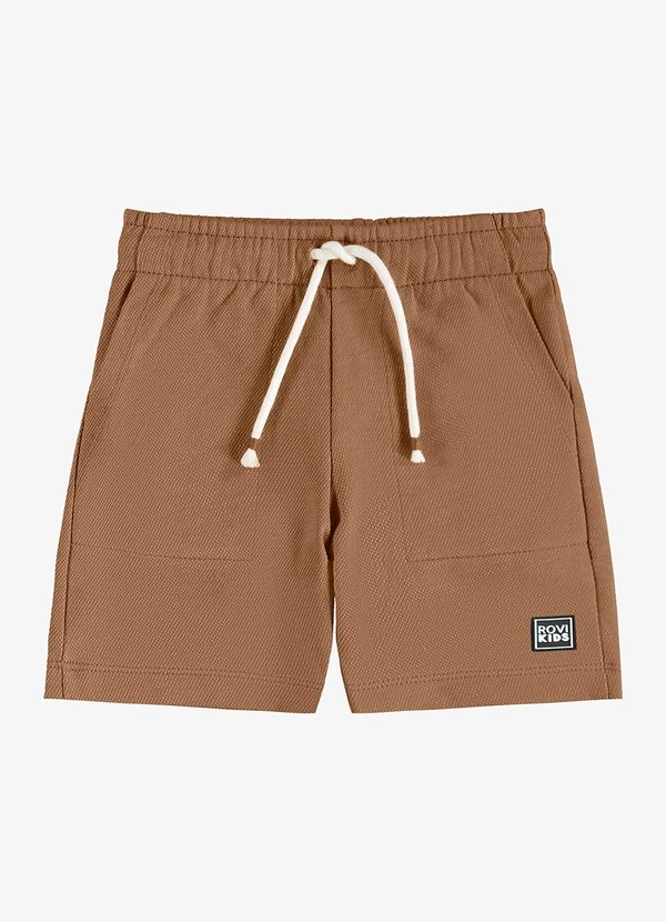 Rovi Kids - Bermuda Infantil Moletom Marrom
