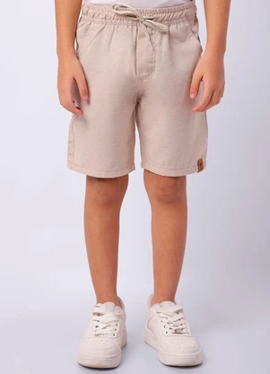 Torra - Bermuda Infantil Reta com Bolsos Bege - TORRA