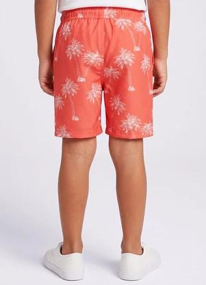 Torra - Bermuda Infantil Reta Estampa Tropical Laranja - TORRA