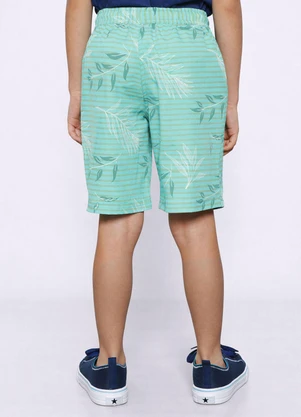 Torra - Bermuda Infantil Reta Estampada Verde - TORRA