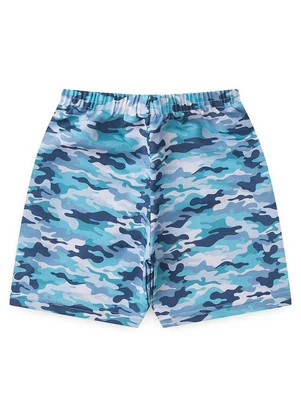 Vida Costeira - Bermuda Infantil Tactel Camuflado Azul - VIDA COSTEIRA