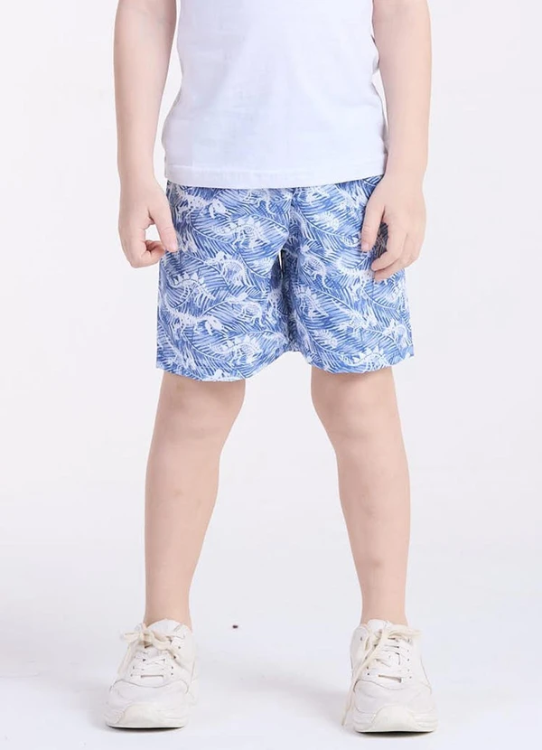 Vida Costeira - Bermuda Infantil Tactel Dinos Azul