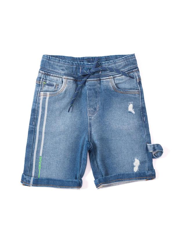 Sun Place - Bermuda Jeans Bebê Menino Jogger Azul