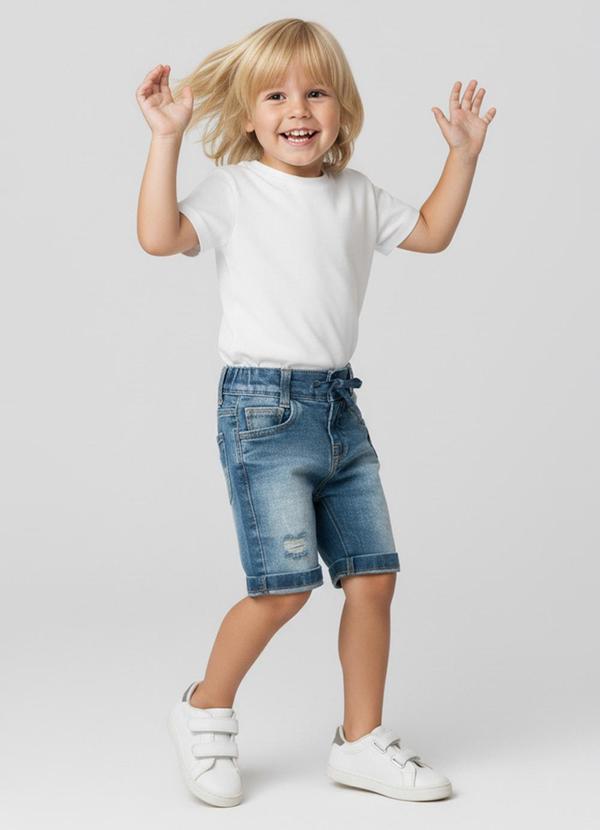 Sun Place - Bermuda Jeans Bebê Menino Slim Azul 3