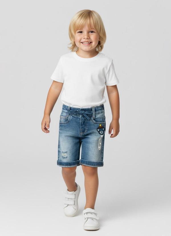 Sun Place - Bermuda Jeans Bebê Menino Slim Azul 4